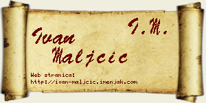Ivan Maljčić vizit kartica